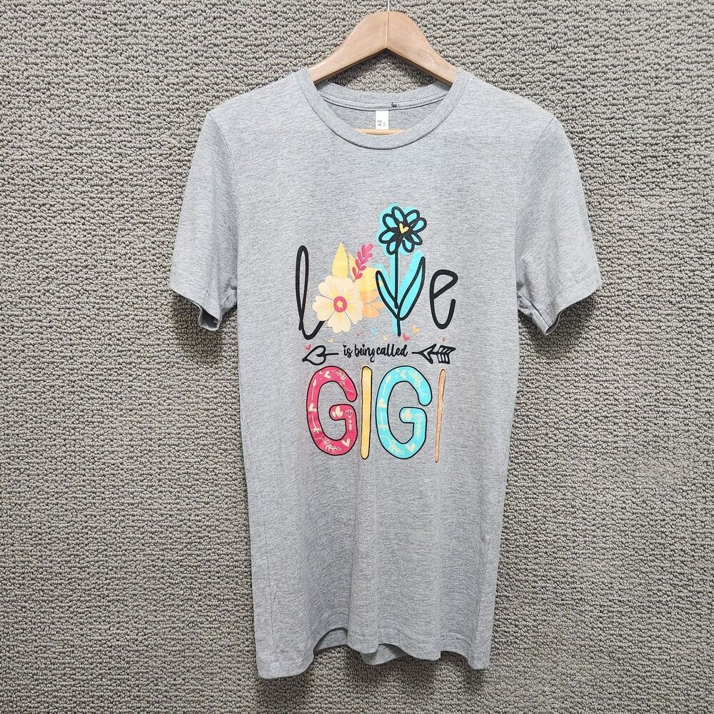 CANVAS Women's Gray "Love Is Being Called Gigi" Graphic T-Shirt Size S